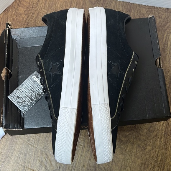 NIB Converse Chuck Taylor One Star Pro Leather Sneaker Black White Women’s 13 - Picture 15 of 15